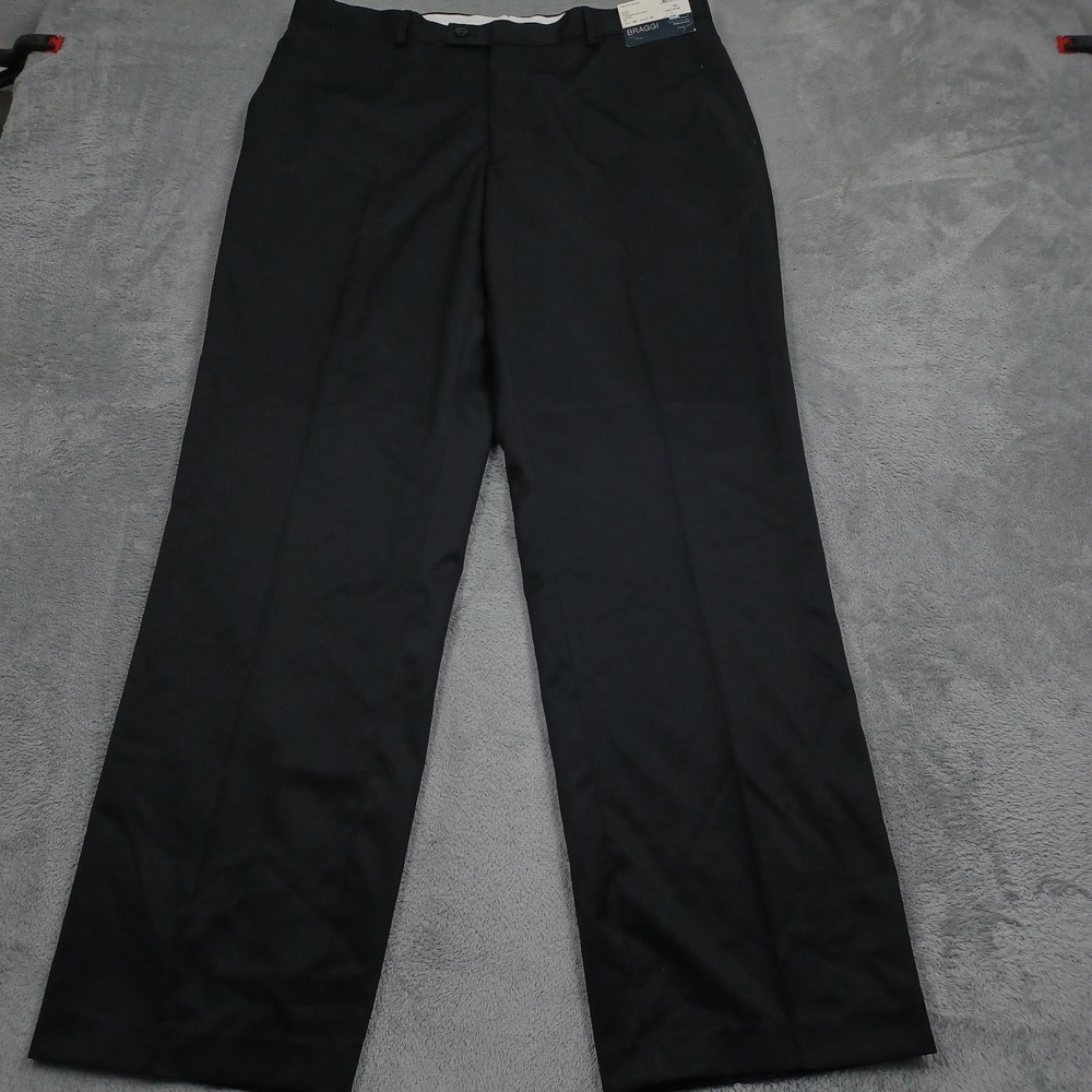 Louis Raphael Pants Mens 38x32 Black Preppy Formal Business Polyester Braggi